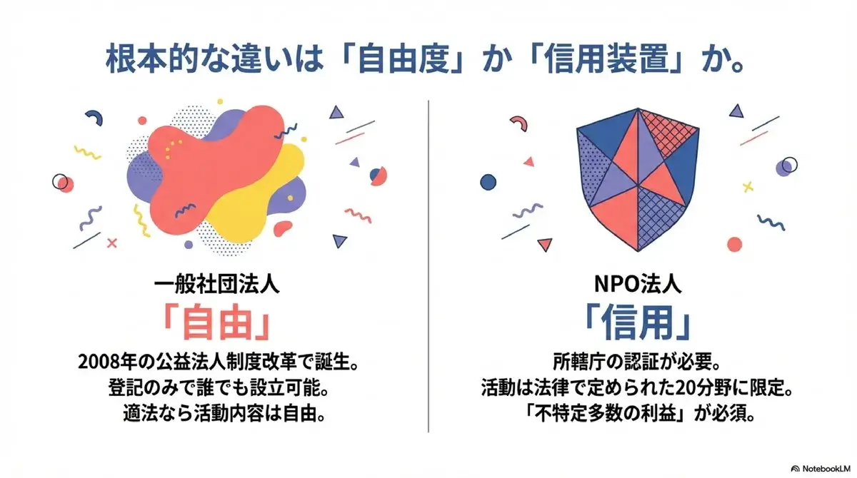 根本的な違いは自由度か信用装置か