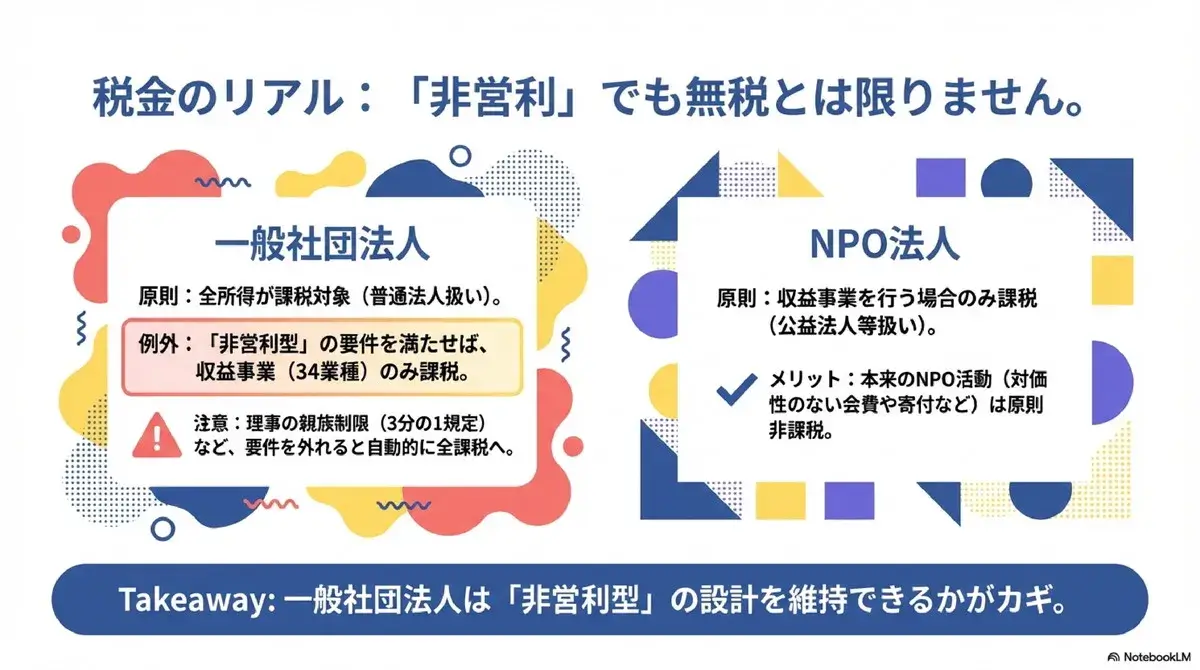税金のリアル 非営利でも無税とは限りません。