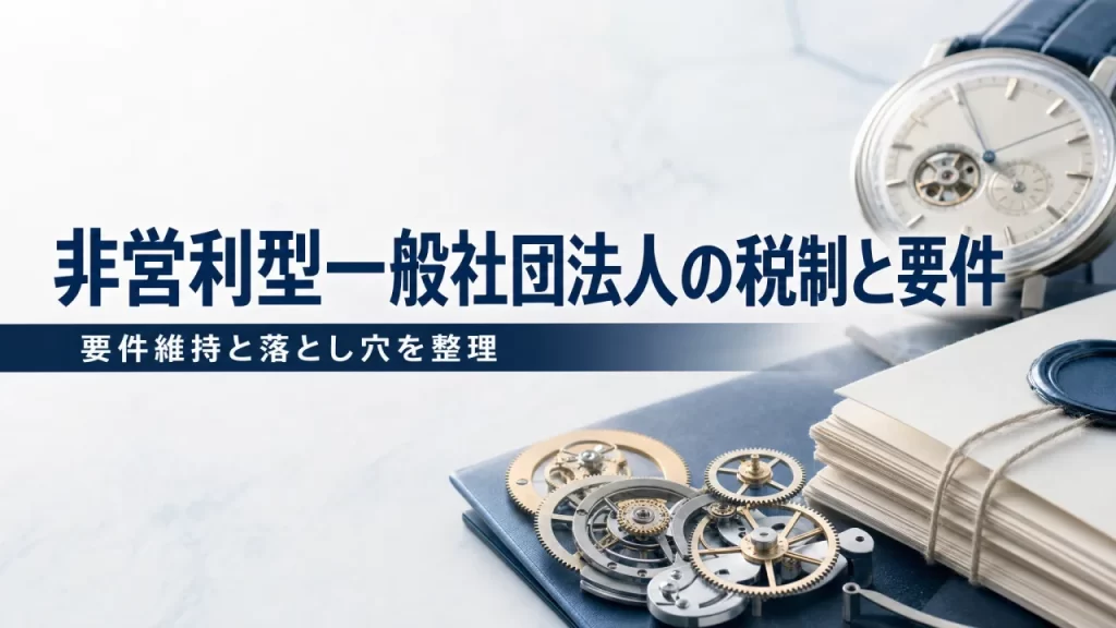 非営利型一般社団法人の税制と要件｜2つの類型と実務上の留意点を徹底