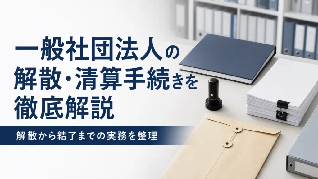 一般社団法人の解散・清算手続きを徹底解説｜法定期間・必要書類・登記まで