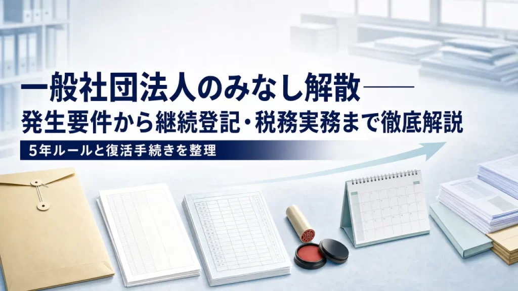 一般社団法人のみなし解散――発生要件から継続登記・税務実務まで徹底解説