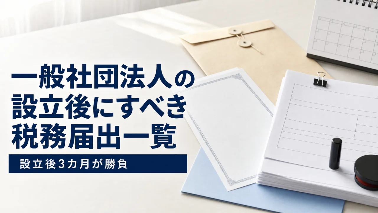 一般社団法人の設立後にすべき税務届出一覧｜国税・地方税・期限・非営利型認定の影響