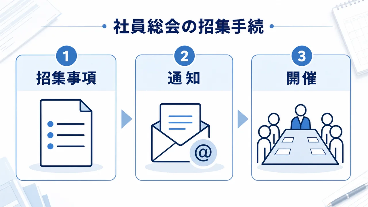 一般社団法人の社員総会 招集手続の図解