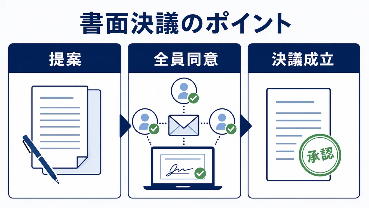一般社団法人の社員総会 書面決議の図解