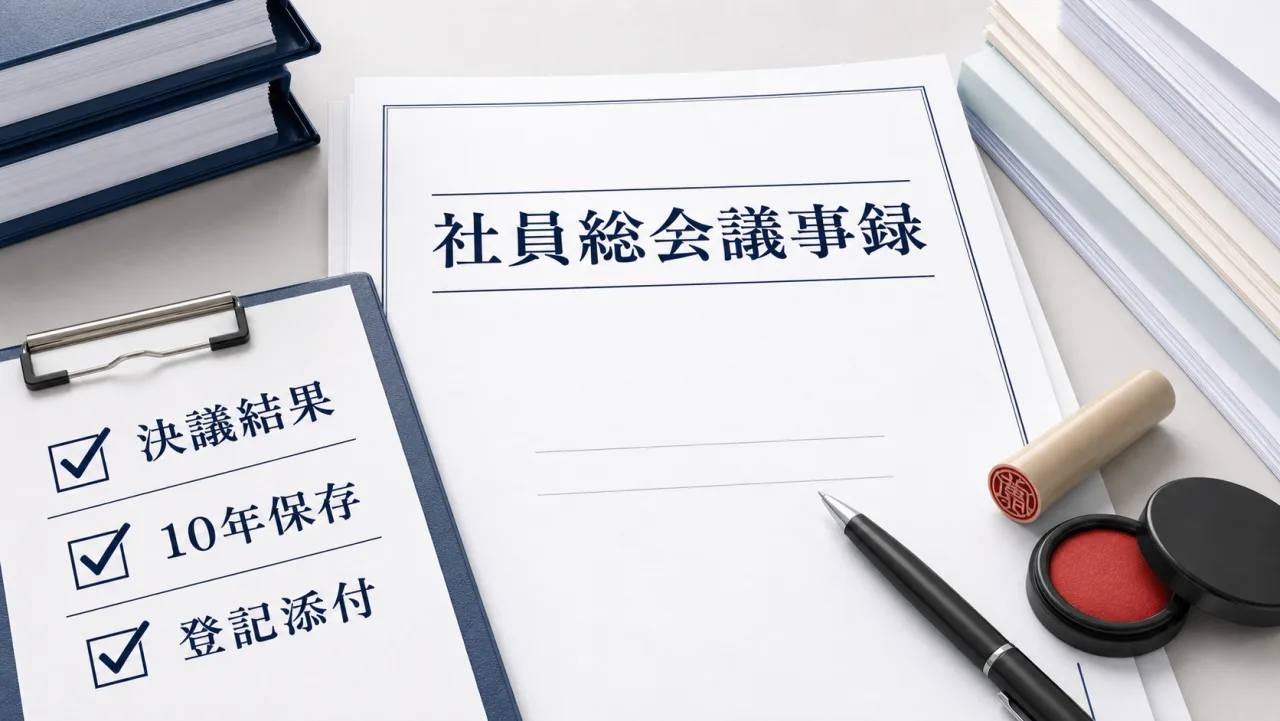 一般社団法人の社員総会 議事録作成の図解