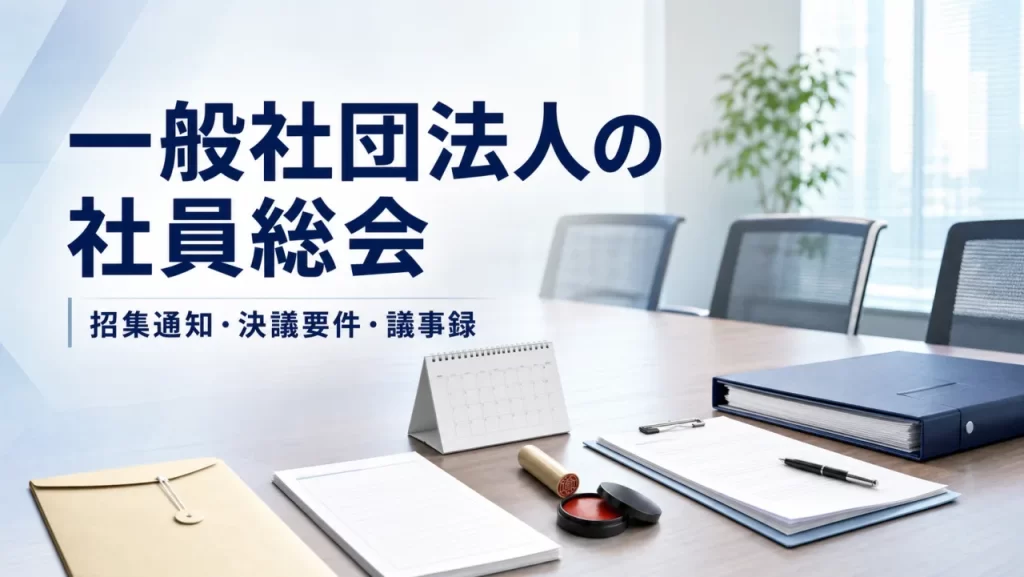 一般社団法人の社員総会の開き方｜招集通知・決議要件・議事録の実務