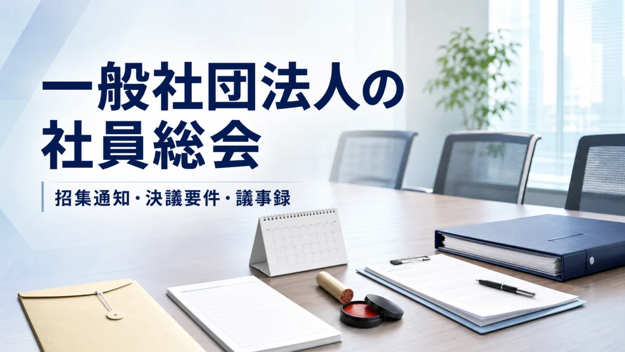 一般社団法人の社員総会の開き方｜招集通知・決議要件・議事録の実務