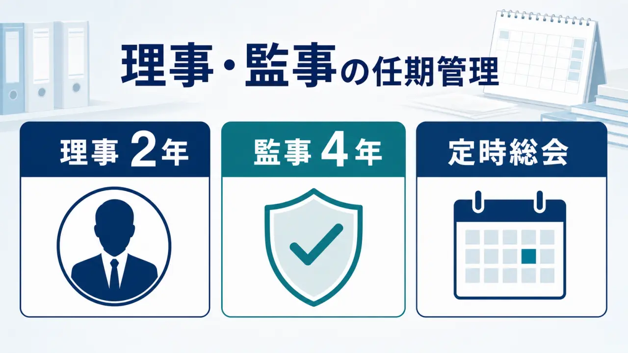 一般社団法人の役員変更登記 理事と監事の任期管理図