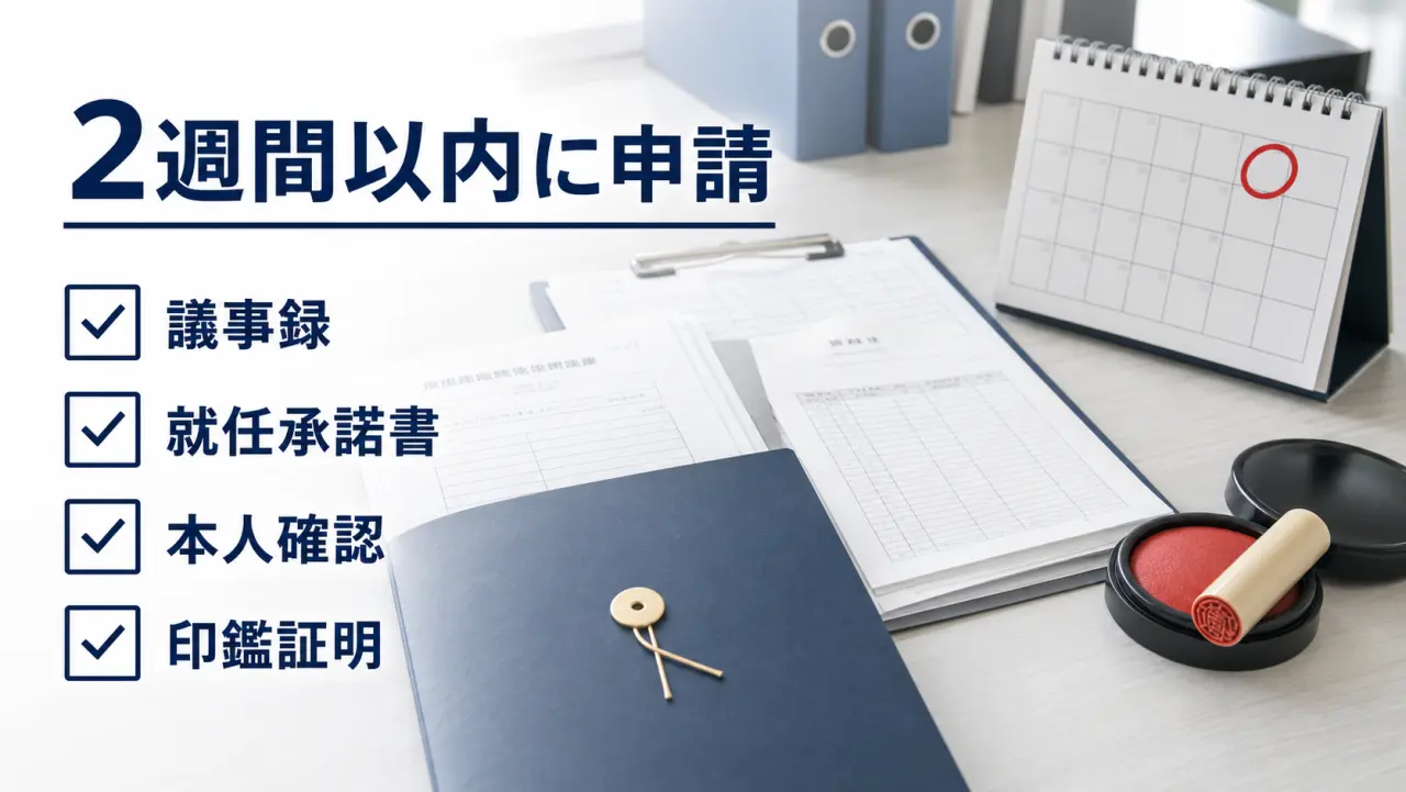 一般社団法人の役員変更登記 必要書類と期限の図解