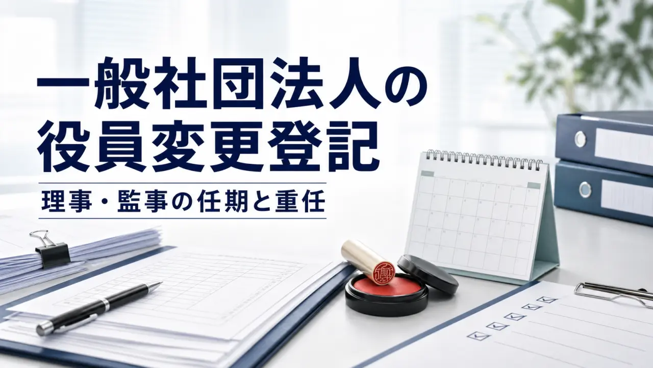 一般社団法人の役員変更登記｜理事・監事の任期、重任、必要書類を整理