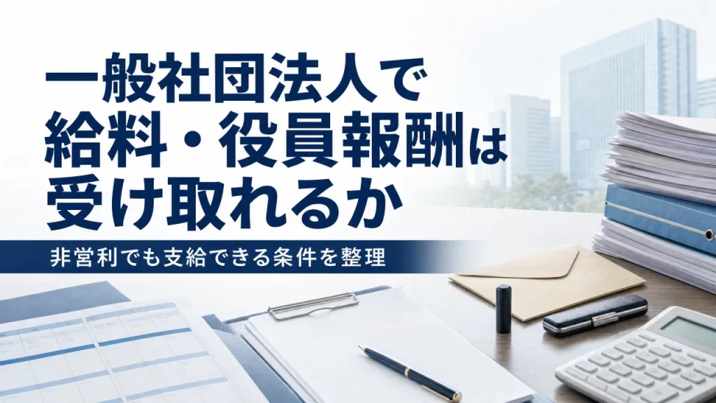 一般社団法人で給料・役員報酬は受け取れるか｜非営利型と普通型の違い・社会保険まで