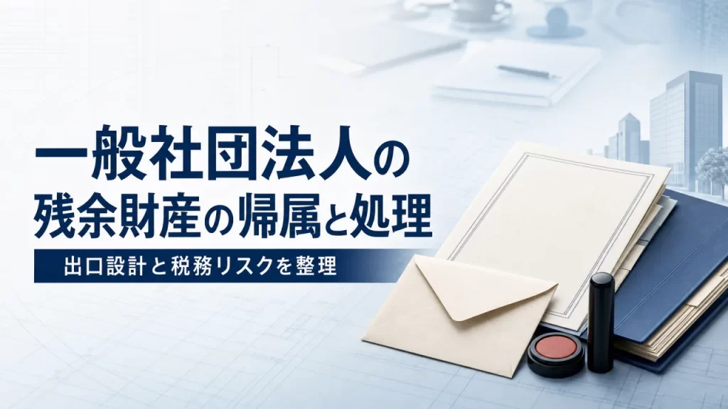 一般社団法人の残余財産の帰属と処理｜定款記載・寄付先選定・税務上の留意点