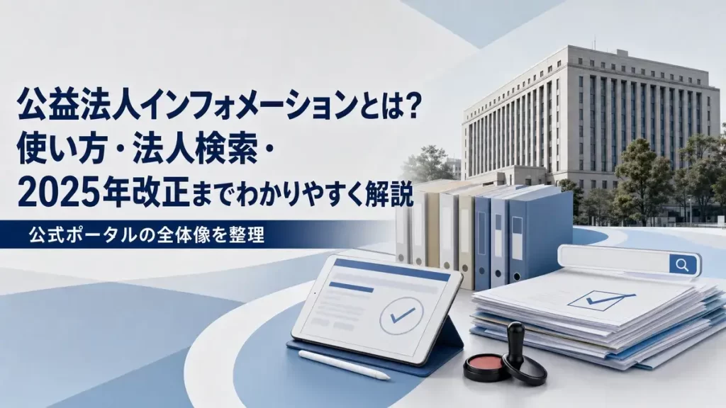公益法人インフォメーションとは？使い方・法人検索・2025年改正までわかりやすく解説