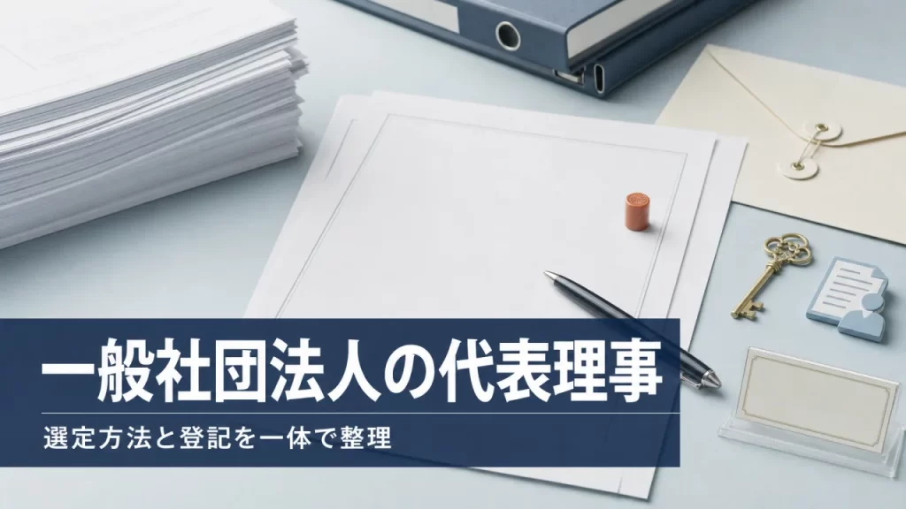 一般社団法人の代表理事｜選定方法・権限・変更登記の実務