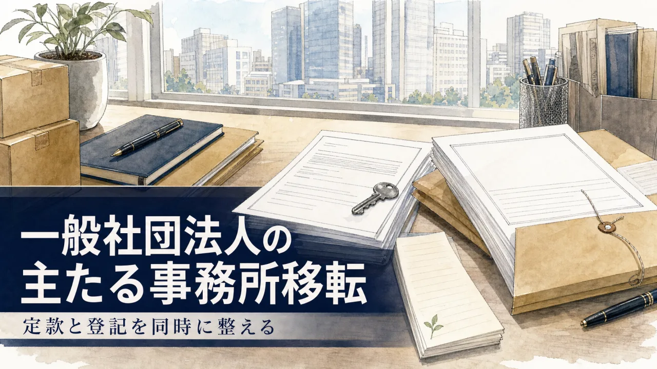 一般社団法人の主たる事務所移転｜定款変更・決議・登記の実務 | じ