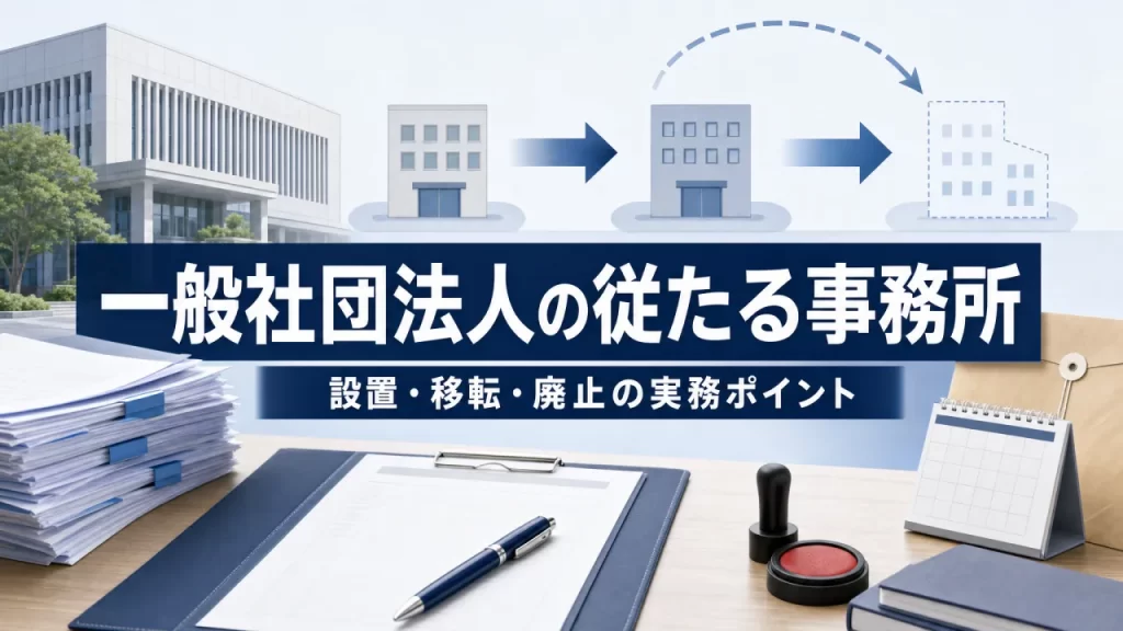一般社団法人の従たる事務所｜設置・移転・廃止の手続と登記