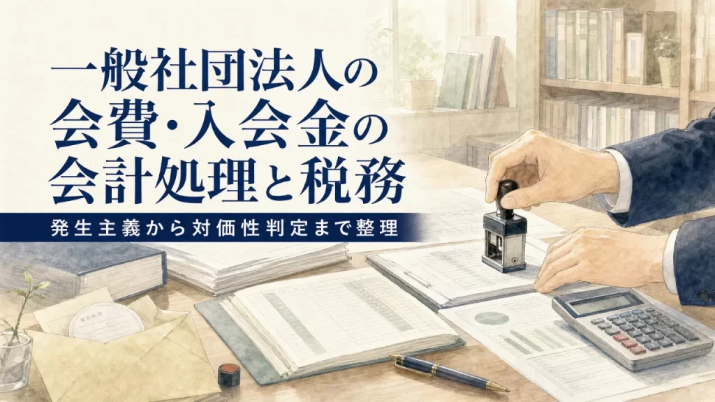 一般社団法人の会費・入会金の会計処理と税務｜受取会費の扱いと非営利型の非課税