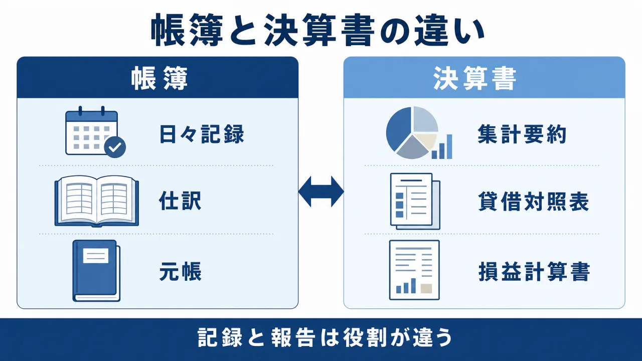 会計帳簿と計算書類の役割の違い