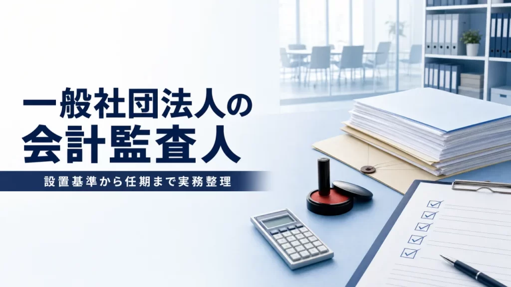 一般社団法人の会計監査人｜設置義務・資格・選任・任期・職務の実務