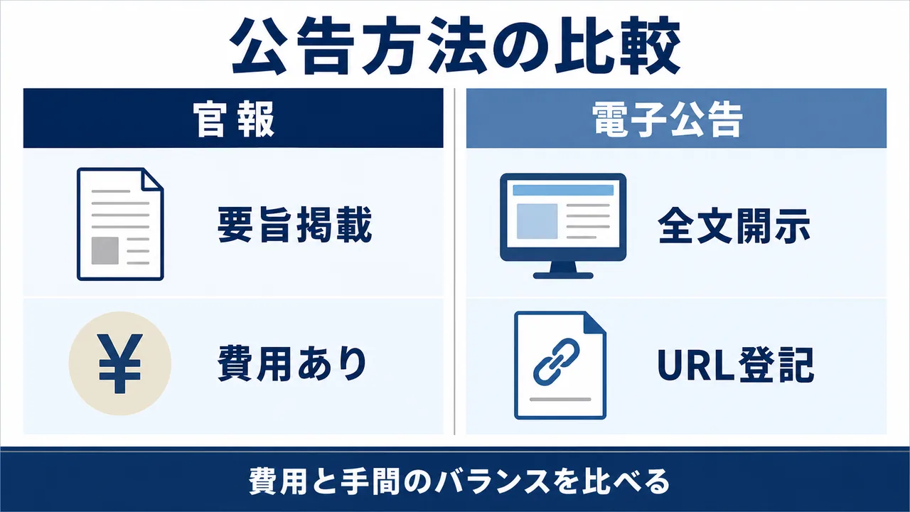 4つの公告方法の比較