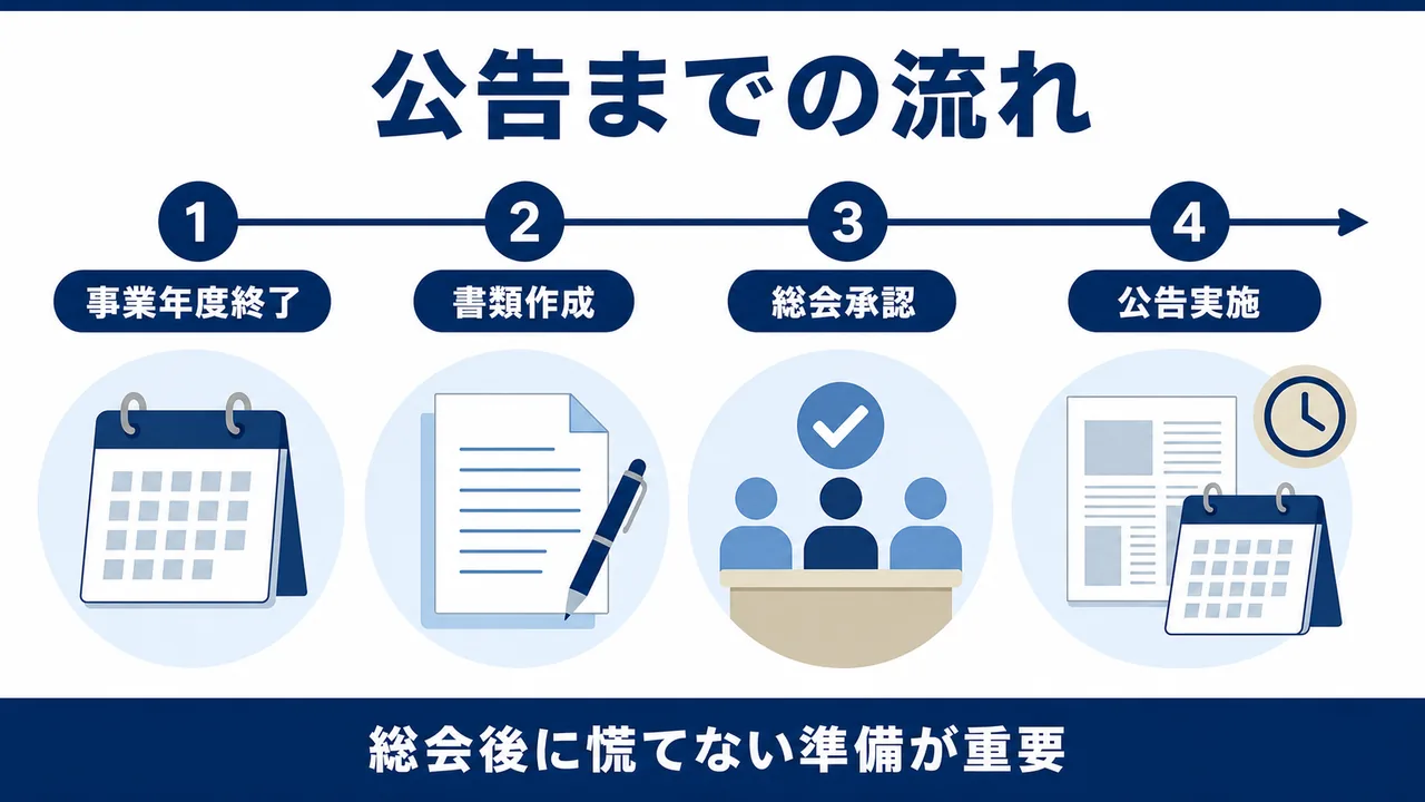 決算公告までの実務スケジュール