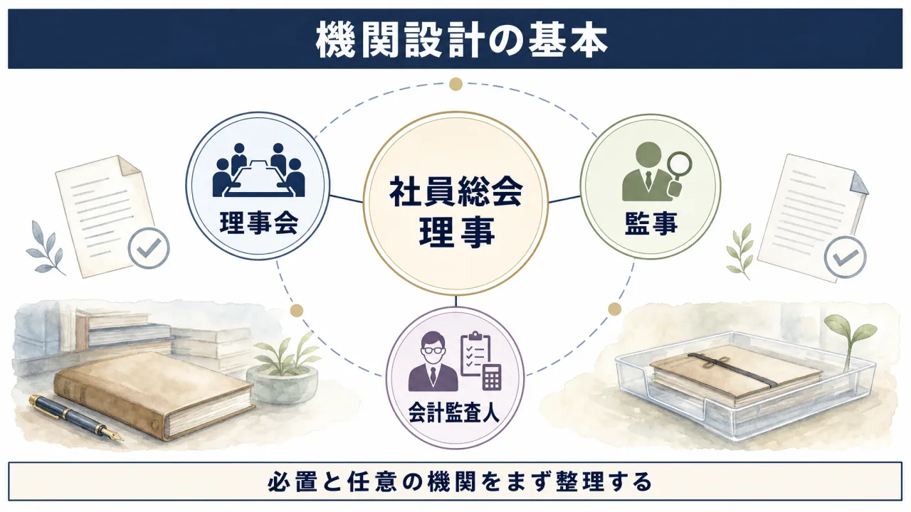 一般社団法人の機関設計の基本構成