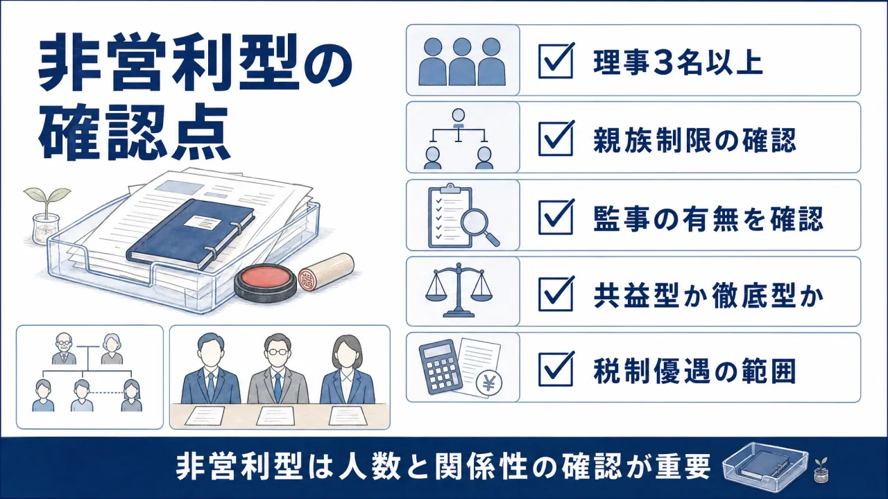 非営利型要件と理事の人数・親族制限の関係
