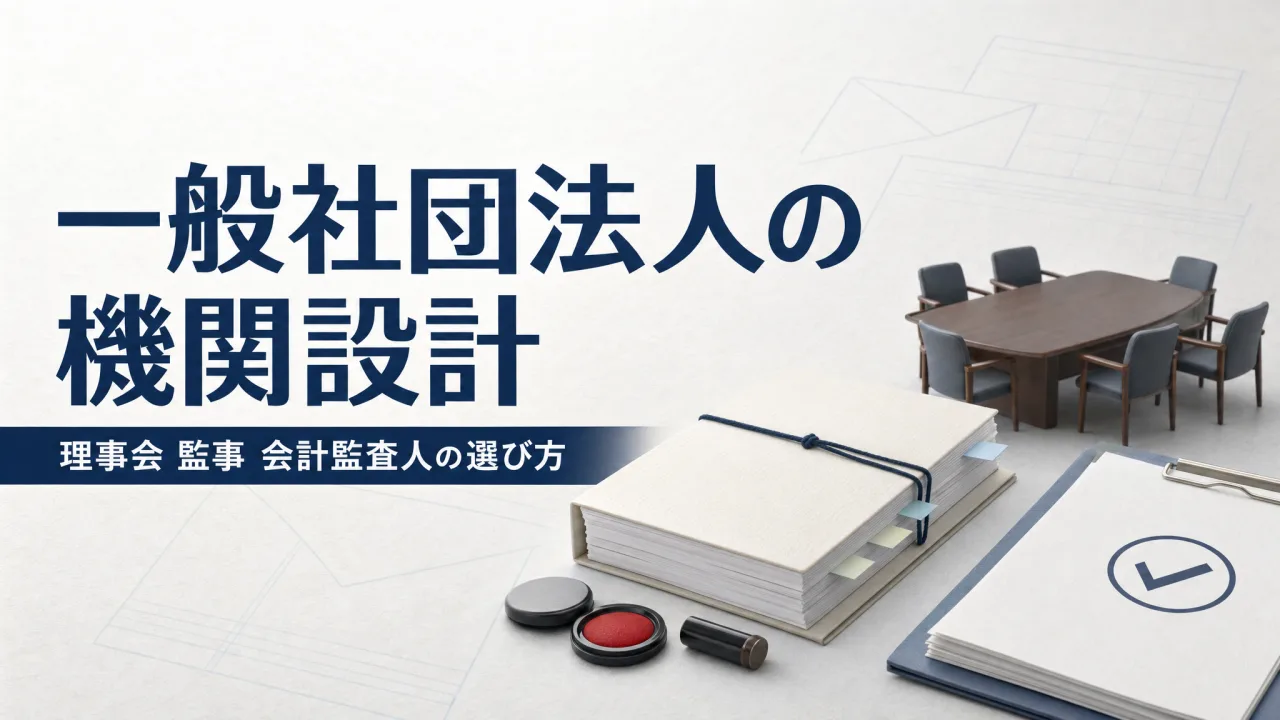 一般社団法人の機関設計｜理事会・監事・会計監査人の要否と選び方