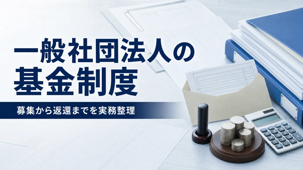 一般社団法人の基金制度｜募集・返還・代替基金の実務と会計処理