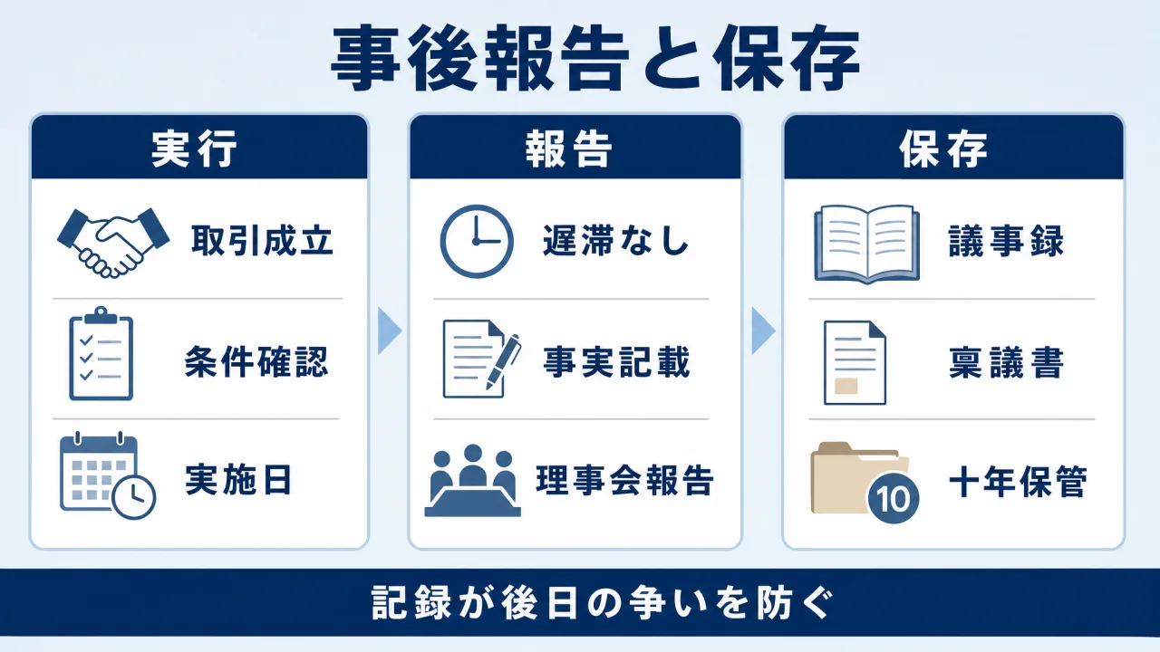 事前承認から事後報告までの流れ