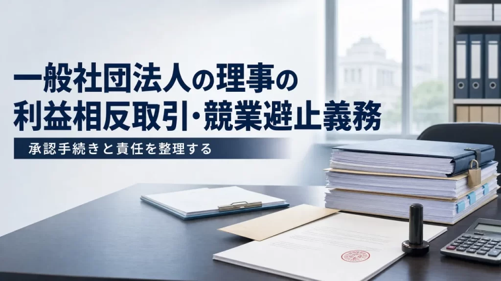 一般社団法人の理事の利益相反取引・競業避止義務｜承認手続と違反時の責任