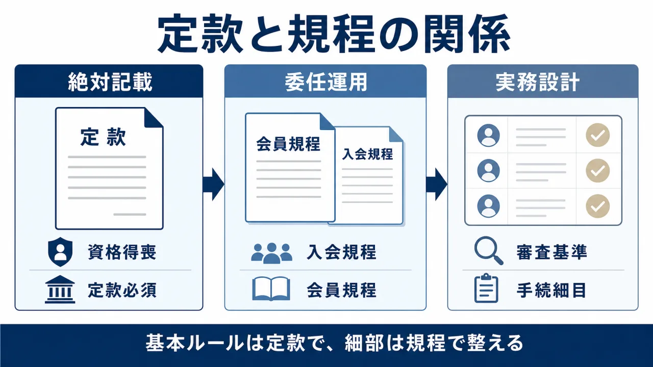 社員資格の得喪と定款・規程の関係