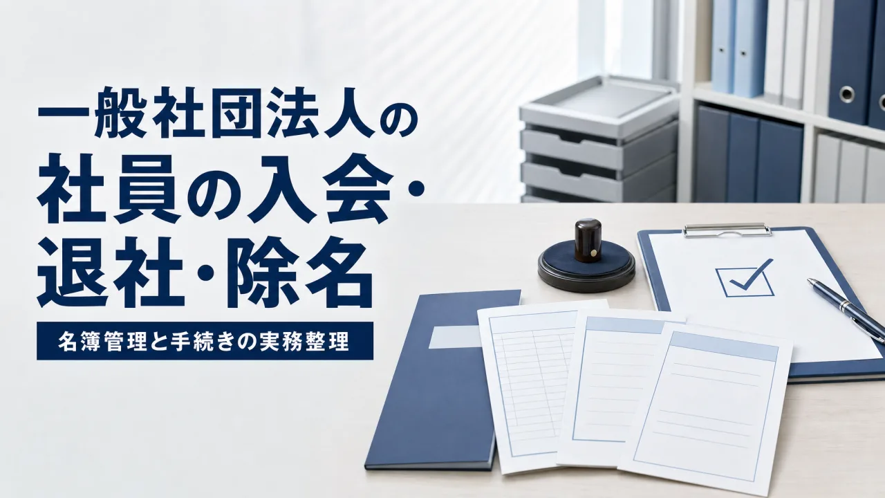 一般社団法人の社員の入会・退会（退社）・除名｜社員資格の得喪と社員名簿の実務