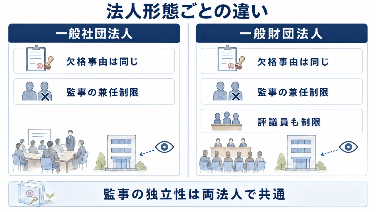 一般社団法人と一般財団法人の欠格事由・兼任制限の違い