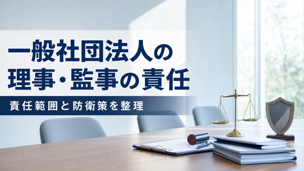 一般社団法人の理事・監事の責任｜任務懈怠責任・損害賠償・責任限定契約