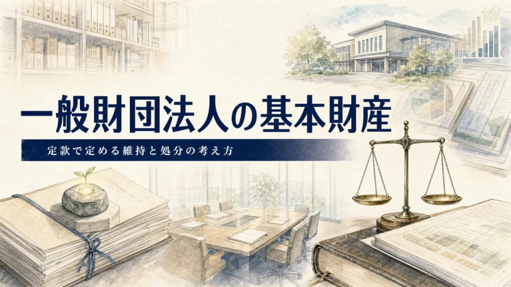 一般財団法人の基本財産｜定款の定め・維持義務・処分制限の実務