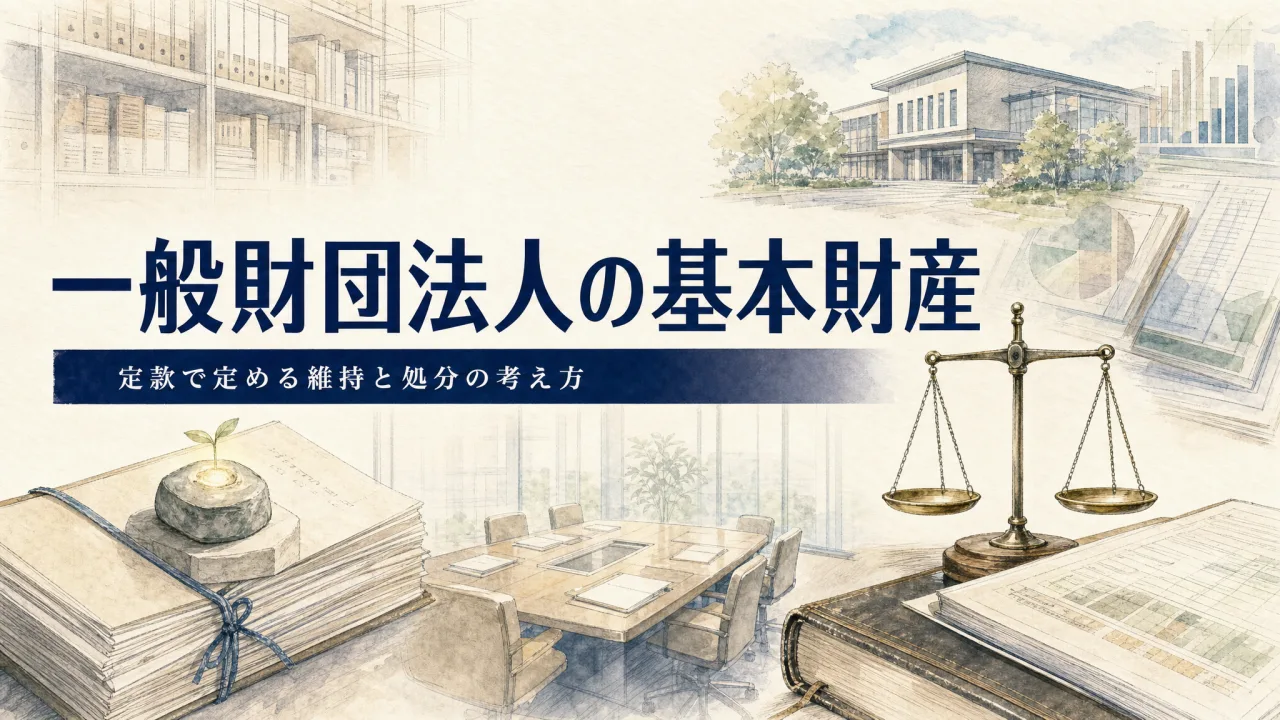 一般財団法人の基本財産｜定款の定め・維持義務・処分制限の実務