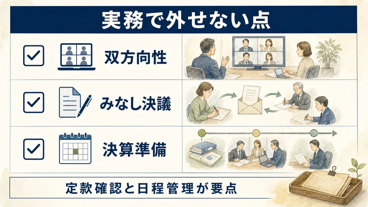 理事会運営で押さえる3つの実務ポイント