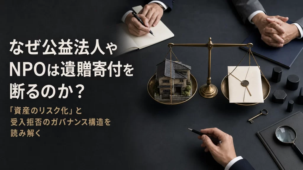 なぜ公益法人やNPOは遺贈寄付を断るのか？─「資産のリスク化」と受入拒否のガバナンス構造を読み解く