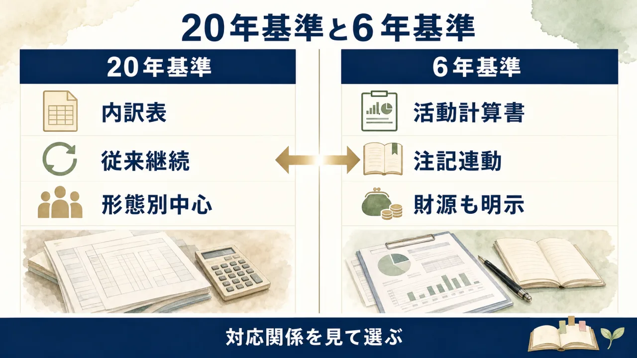 平成20年基準と令和6年基準の対応関係