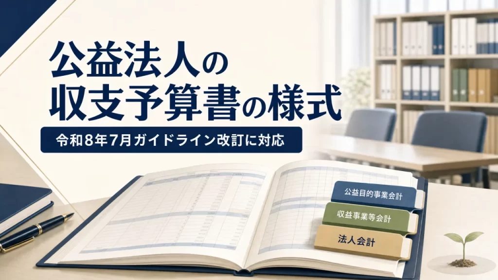 【令和8年7月改訂】公益法人の収支予算書の様式｜ガイドラインが求める区分と推奨する様式（Excelテンプレート付）