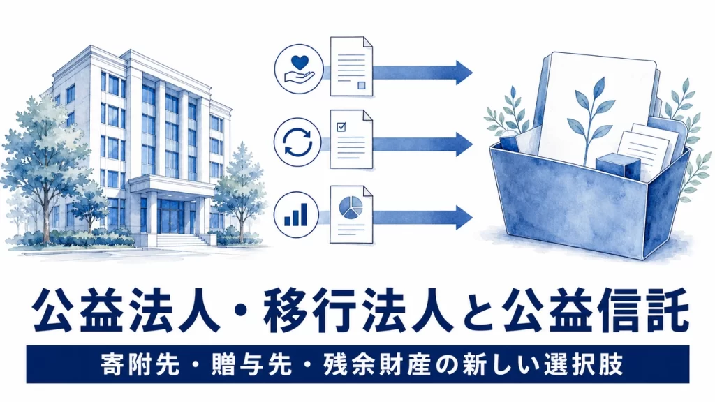 公益法人・移行法人と公益信託｜寄附先・贈与先・残余財産の帰属先に公益信託が追加