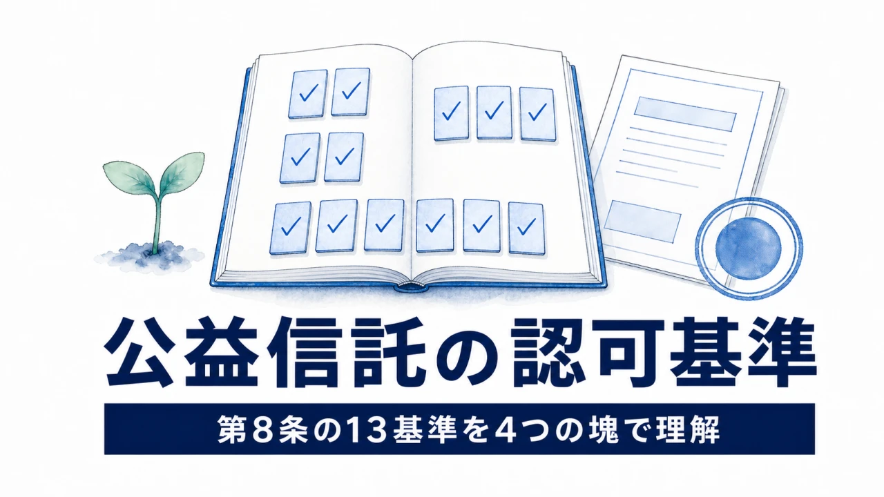 公益信託の認可基準｜公益信託法第8条が定める13の基準を条文とガイドラインで読む