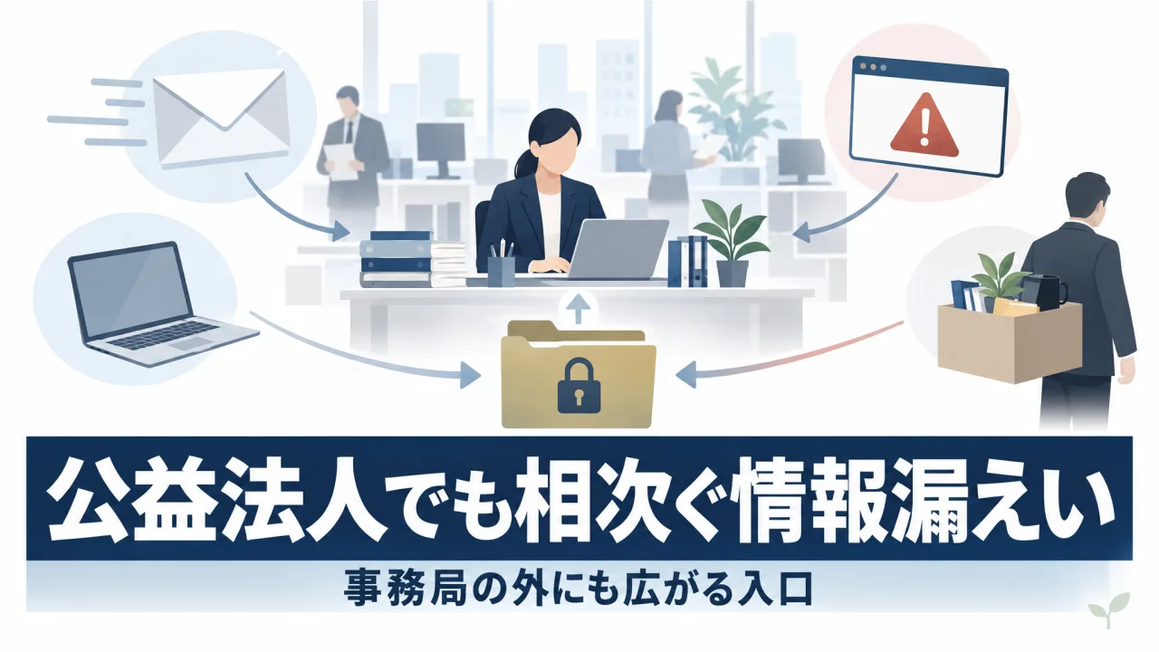 公益法人でも相次ぐ情報漏えい｜実例に学ぶ原因と起きたときの報告・通知（公益社団法人・公益財団法人・一般社団法人・一般財団法人）