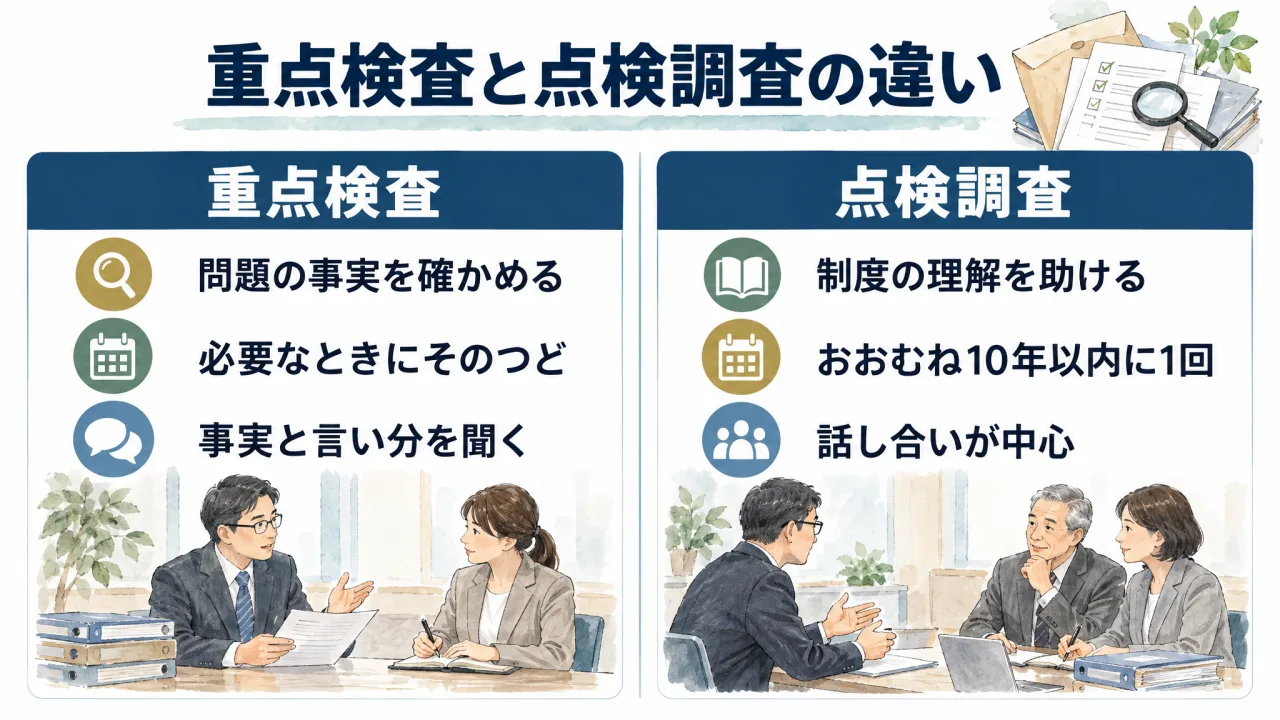 重点検査と点検調査の違い（目的・時期・進め方）